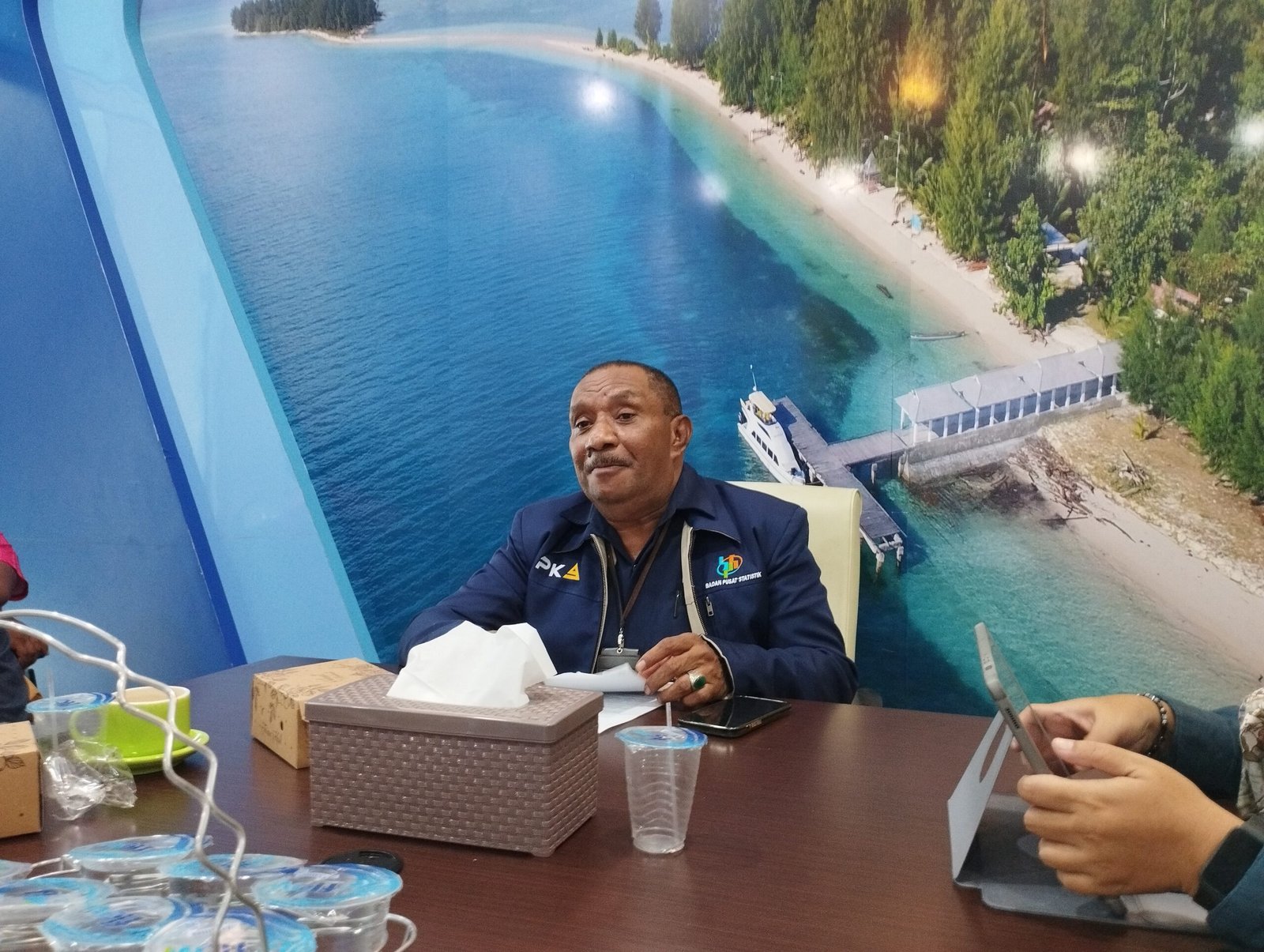 Kepala BPS Provinsi Maluku Utara, Simon Sapary saat siaran pers beberapa waktu lalu / Dok : LM