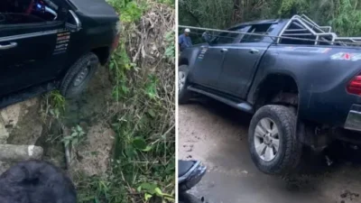 Jalanan Rusak, Mobil Anggota DPRD Malut Nyaris Terjun ke Jurang